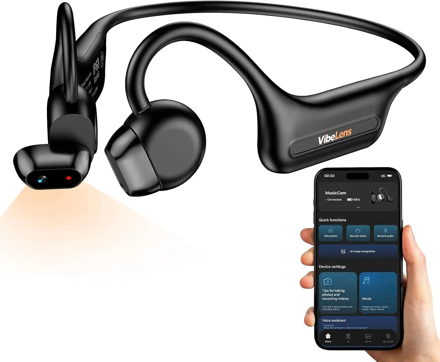 Bone Conduction Headphones with Camera